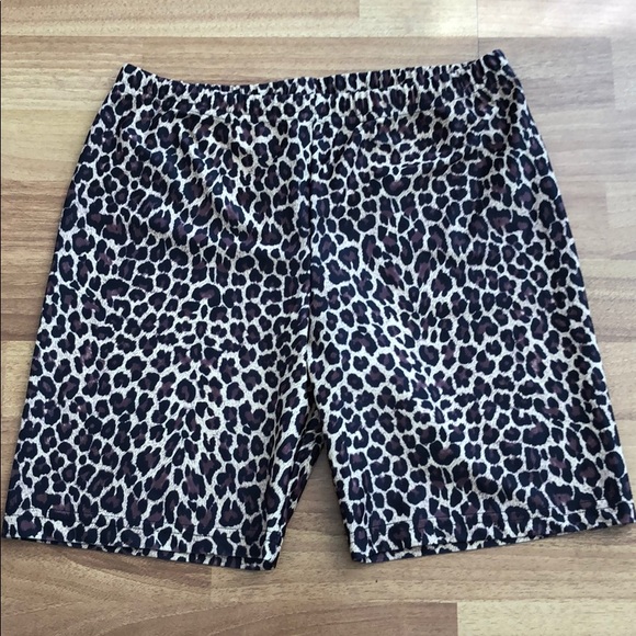 GemGear leopard animal print biker fitness shorts L - Picture 1 of 4